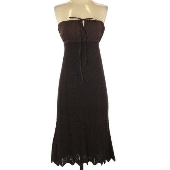 Theory Brown Strapless Sleeveless Dress Size Small RARE HTF GORGEOUS - Picture 1 of 4